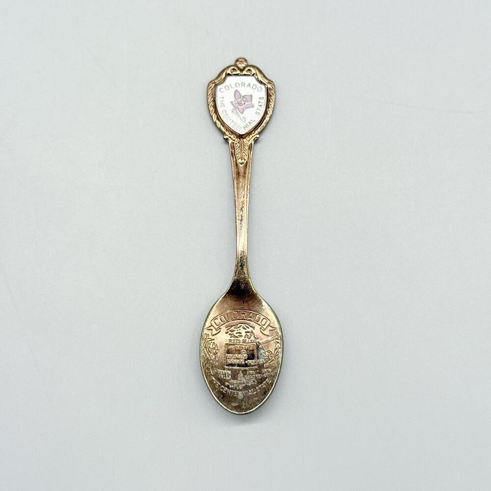 Colorado The Centennial State Solid Copper Vintage Mini Souvenir Spoon 3.5"
